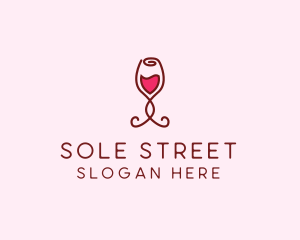 Rose Wine Glass logo design