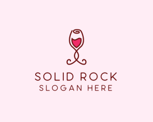 Rose Wine Glass logo design