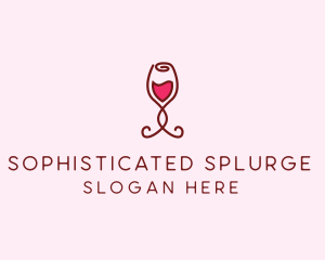 Rose Wine Glass logo design