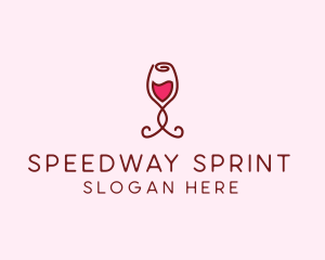 Rose Wine Glass logo design