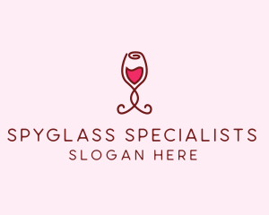 Rose Wine Glass logo design