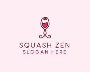 Rose Wine Glass logo design