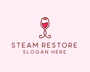 Rose Wine Glass logo design