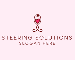 Rose Wine Glass logo design