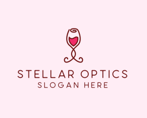 Rose Wine Glass logo design