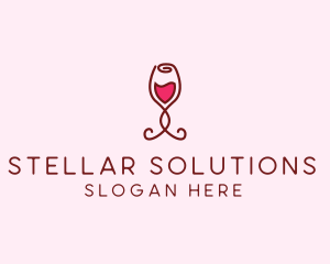 Rose Wine Glass logo design