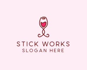 Rose Wine Glass logo design