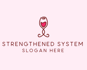 Rose Wine Glass logo design