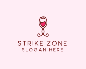 Rose Wine Glass logo design