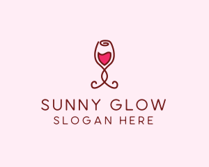 Rose Wine Glass logo design