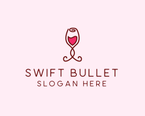 Rose Wine Glass logo design