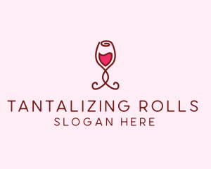 Rose Wine Glass logo design