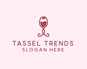 Rose Wine Glass logo design