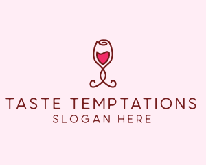 Rose Wine Glass logo design