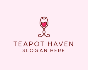 Rose Wine Glass logo design