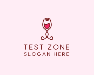 Rose Wine Glass logo design