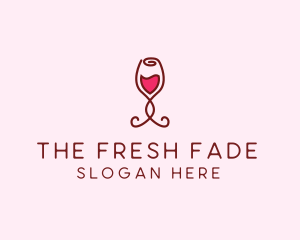 Rose Wine Glass logo design