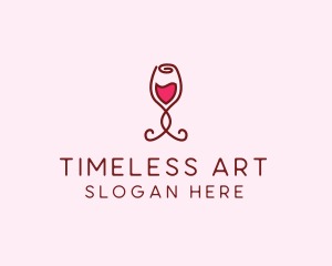 Rose Wine Glass logo design