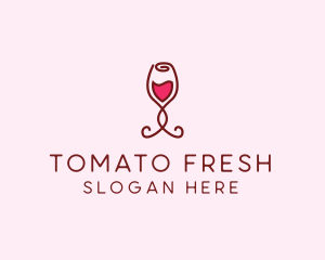 Rose Wine Glass logo design