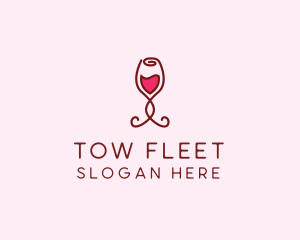 Rose Wine Glass logo design