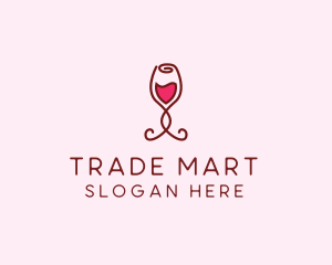 Rose Wine Glass logo design