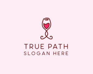 Rose Wine Glass logo design