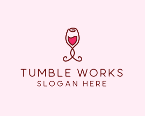 Rose Wine Glass logo design