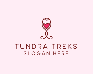 Rose Wine Glass logo design