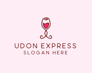 Rose Wine Glass logo design