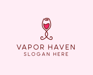 Rose Wine Glass logo design