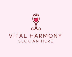 Rose Wine Glass logo design