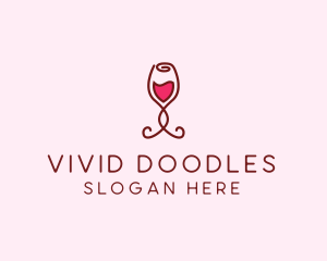 Rose Wine Glass logo design