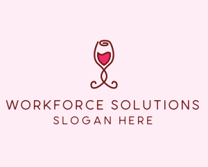 Rose Wine Glass logo design