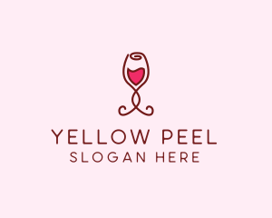 Rose Wine Glass logo design