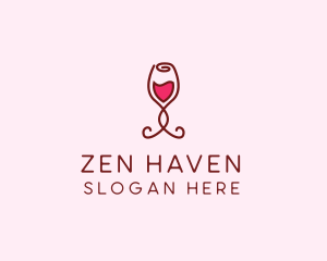 Rose Wine Glass logo design