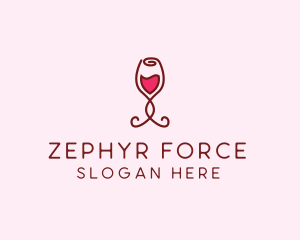 Rose Wine Glass logo design