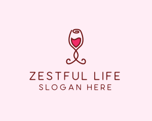 Rose Wine Glass logo design