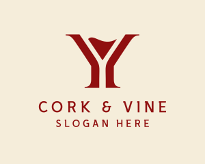 Cocktail Wine Bar Letter Y logo