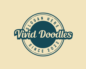 Retro Cursive Circle logo design