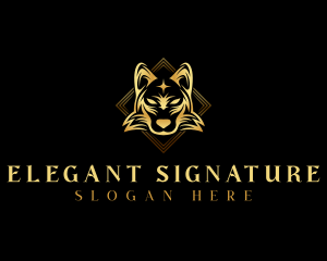 Elegant Wolf Dog logo design