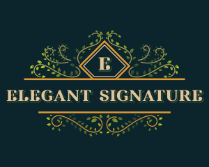 Luxury Organic Leaf  logo design