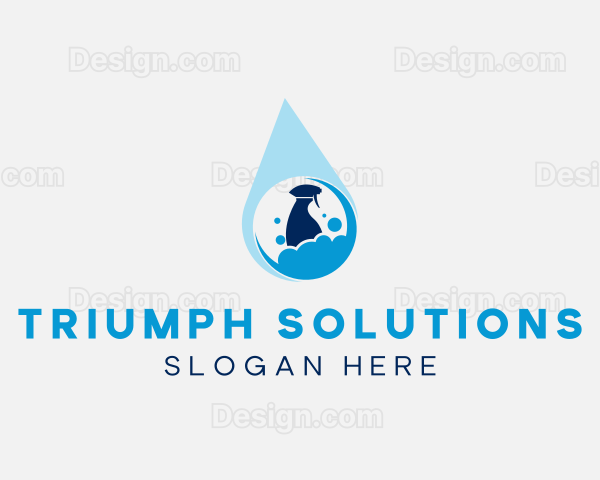 Water Droplet Cleaning Sprayer Logo