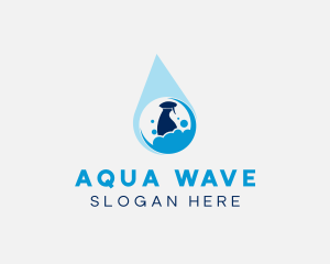 Water Droplet Cleaning Sprayer logo design