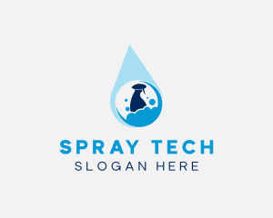 Water Droplet Cleaning Sprayer logo design