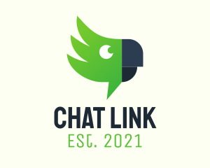 Green Parrot Chat logo design