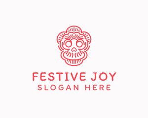 Mexican Festive Skull  logo design