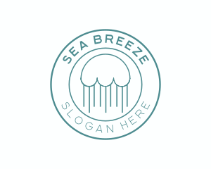 Minimalist Sea Jellyfish logo design