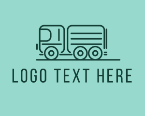 Minimalist Green Transport Truck  logo