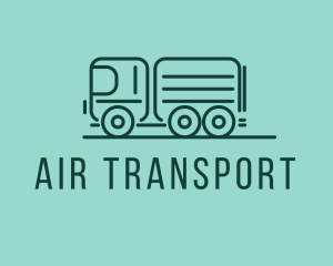 Minimalist Green Transport Truck  logo design