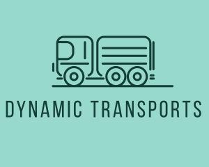 Minimalist Green Transport Truck  logo design